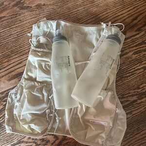 Satisfy Women's Running Vest with Water Bottles - Cream